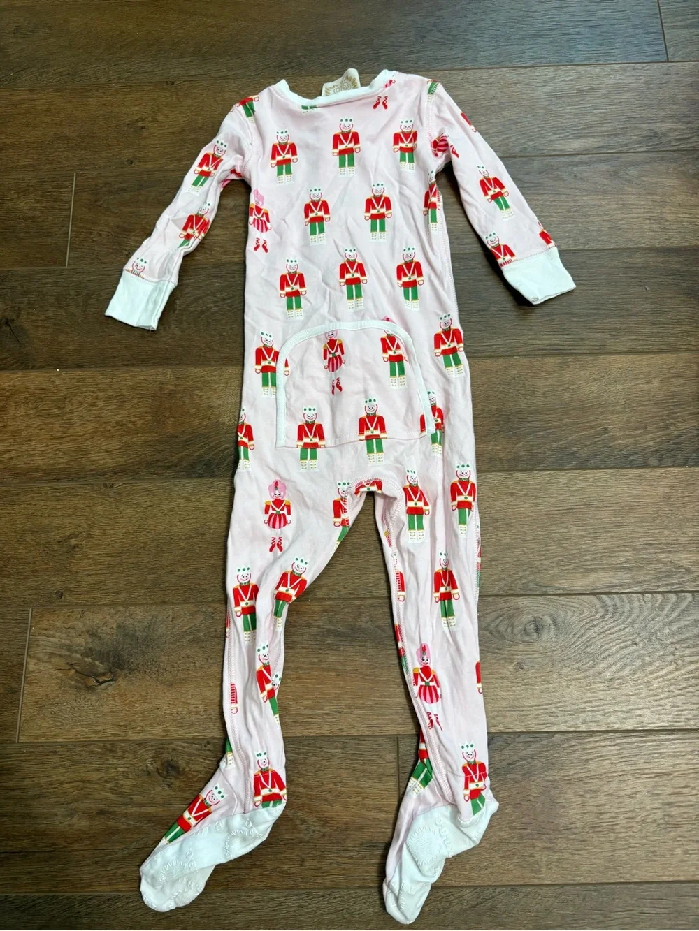 The Beaufort Bonnet Company Pink Nutcracker Print Footed One-Piece 18-24m
